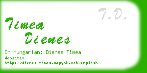timea dienes business card